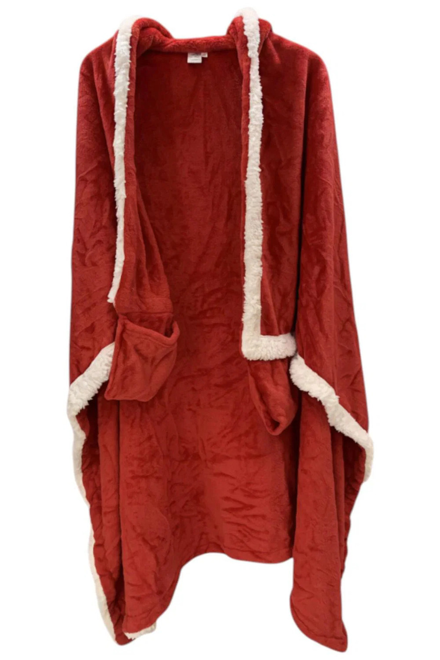Warm & Cozy Women's Angel Wrap Santa Hat Hooded Red